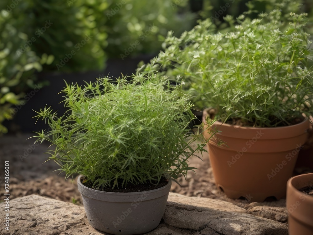 Fototapeta premium Cleavers (Galium aparine) in the garden