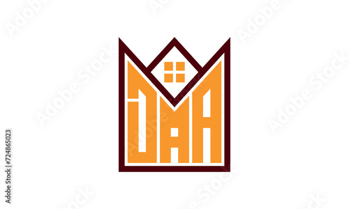 DAA initial letter real estate builders logo design vector. construction ,housing, home marker, property, building, apartment, flat, compartment, business, corporate, house rent, rental, commercial