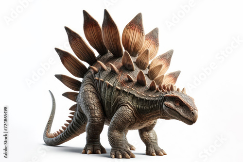 real photo of a Stegosaurus isolated on solid white background. ai generative © Anna