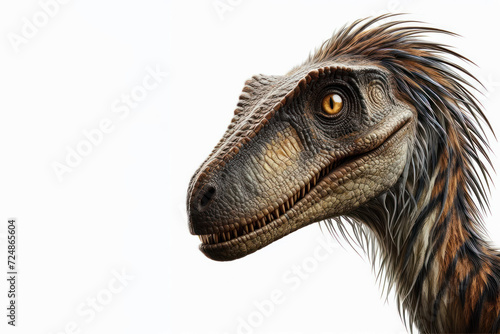 real photo of a Velociraptor isolated on solid white background. ai generative © Anna