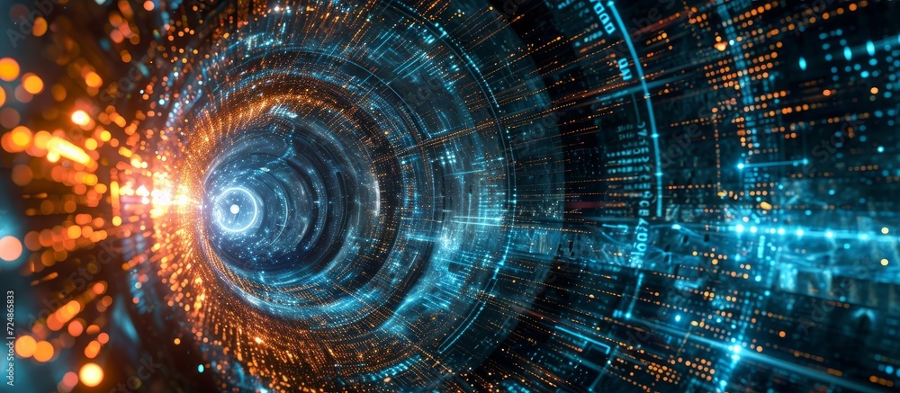 Advanced Artificial intelligence utilizing quantum computing in a digital information tunnel.