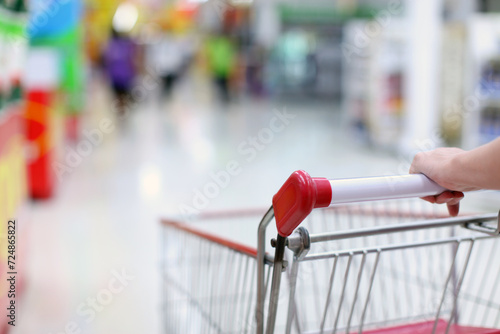 Shopping trolley in motion