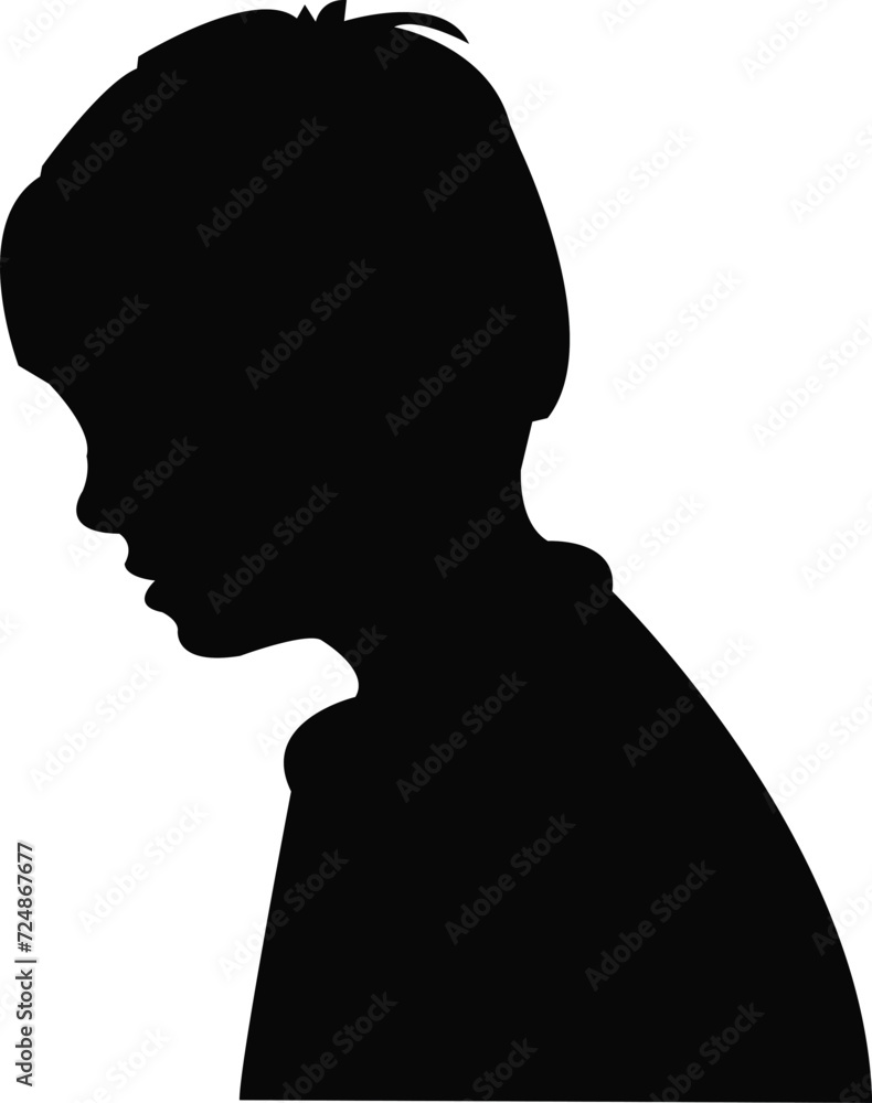 a boy head silhouette vector