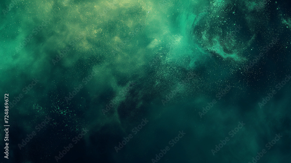 Fototapeta premium 粒状のノイズとグラデーションの抽象的な背景画像 緑系色 Gradient rough abstract background with grainy noise. Green [Generative AI]