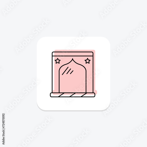 Prayer Niche Mihrab icon, mihrab, mosque, islamic architecture, prayer niche mihrab architectural feature color shadow thinline icon, editable vector icon, pixel perfect, illustrator ai file