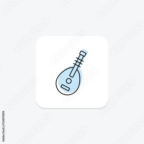 Traditional Oud icon, oud, musical instrument, arabic music, traditional oud cultural instrument color shadow thinline icon, editable vector icon, pixel perfect, illustrator ai file