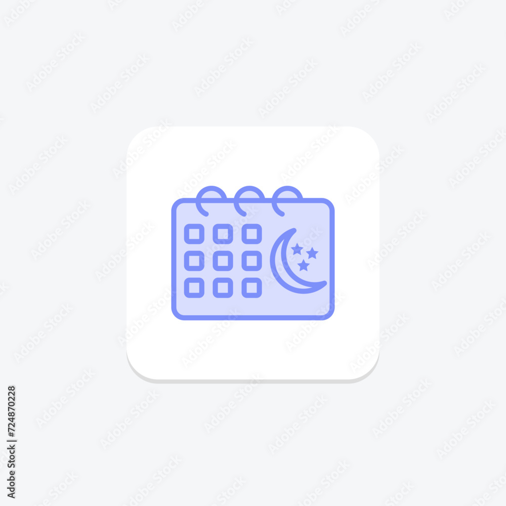 Islamic Calendar icon, calendar, dates, lunar calendar, islamic dates duotone line icon, editable vector icon, pixel perfect, illustrator ai file Islamic Calendar icon, calendar, dates, lunar calendar, islamic dates duotone line icon, editable vector icon, pixel perfect, illustrator ai file