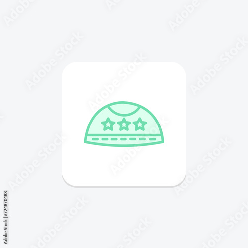 Prayer Cap icon, cap, religious, islamic headwear, prayer cap traditional head covering duotone line icon, editable vector icon, pixel perfect, illustrator ai file