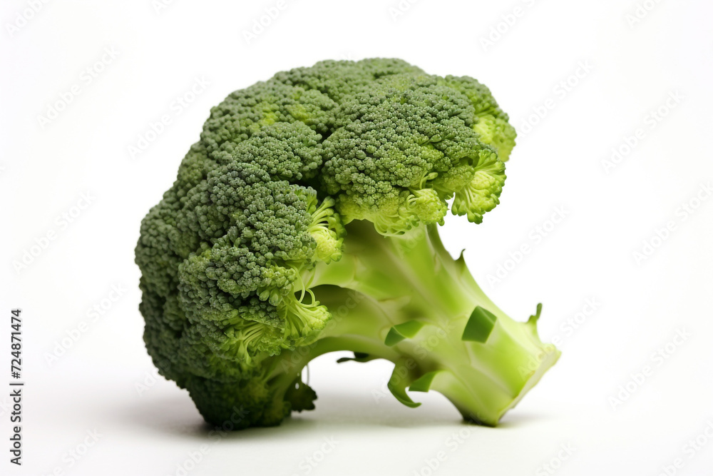 Beautiful Single Fresh Broccoli Isolated On White Background сreated with Generative Ai Beautiful Single Fresh Broccoli Isolated On White Background сreated with Generative Ai