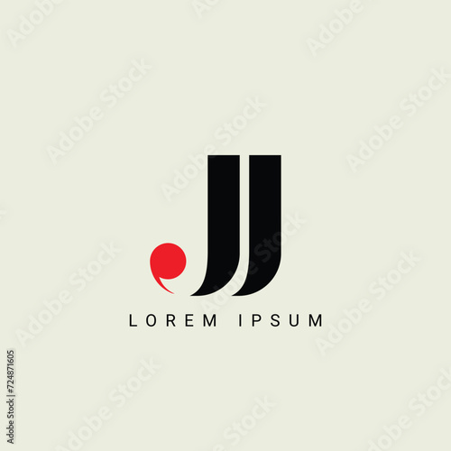 Alphabet JJ or J illustration monogram vector logo template