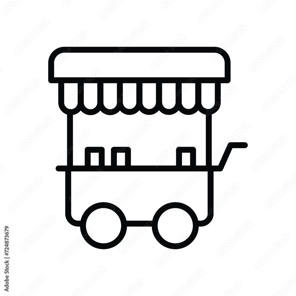 hot dog cart icon with white background vector stock illustration hot dog cart icon with white background vector stock illustration