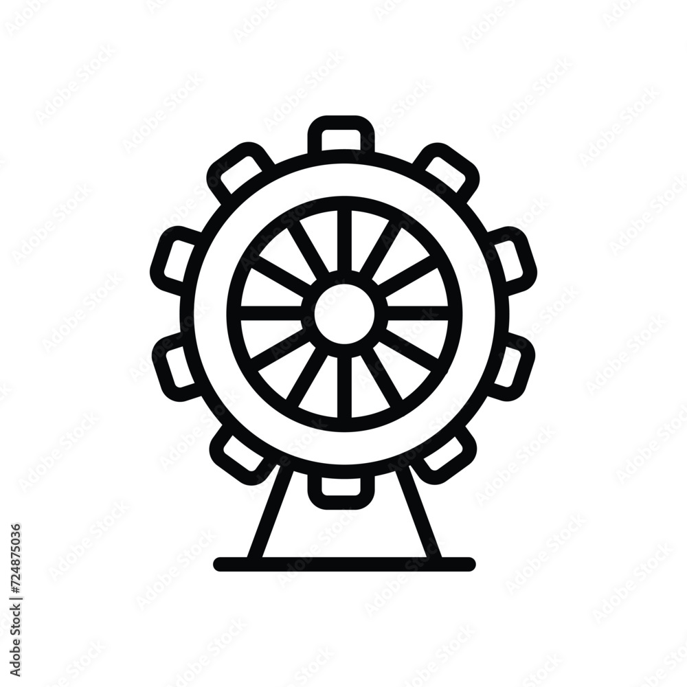 Obraz premium ferris wheel icon with white background vector stock illustration