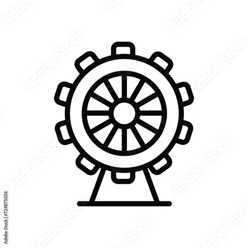 ferris wheel icon with white background vector stock illustration