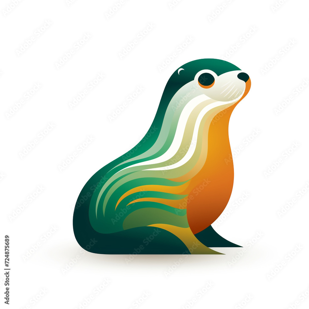 A playfull graphic shape that looks like a seal сreated with Generative Ai A playfull graphic shape that looks like a seal сreated with Generative Ai