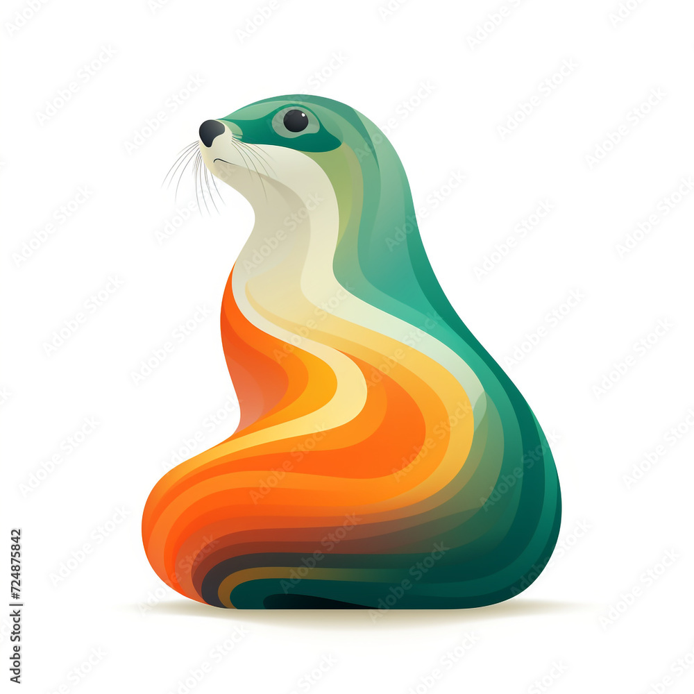 A playfull graphic shape that looks like a seal сreated with Generative Ai A playfull graphic shape that looks like a seal сreated with Generative Ai
