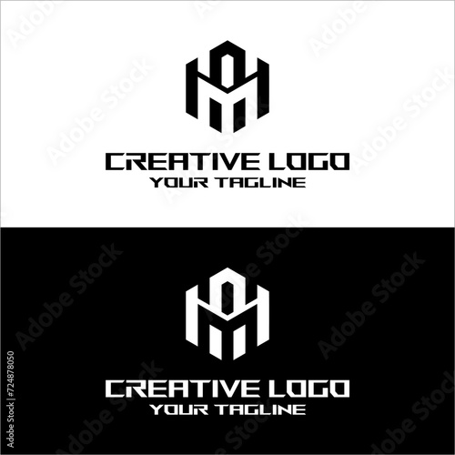 creative letter logo am desain vektor