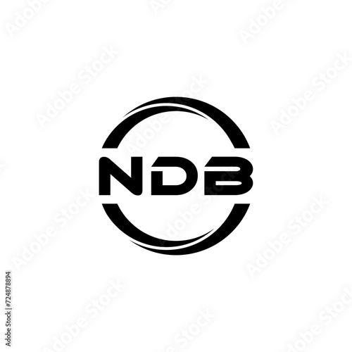 NDB letter logo design with white background in illustrator, cube logo, vector logo, modern alphabet font overlap style. calligraphy designs for logo, Poster, Invitation, etc. photo