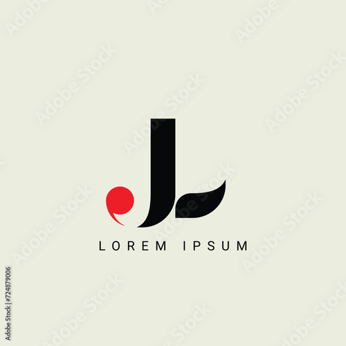 Alphabet JL or LJ illustration monogram vector logo template