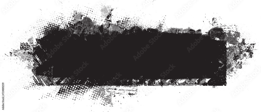 Glitch distorted grange shape . Noise grungy logo . Trendy defect error shapes . Glitched frame .Grunge textured . Distressed effect .Vector shapes