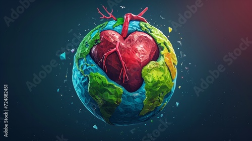 World health day plant earth and heart