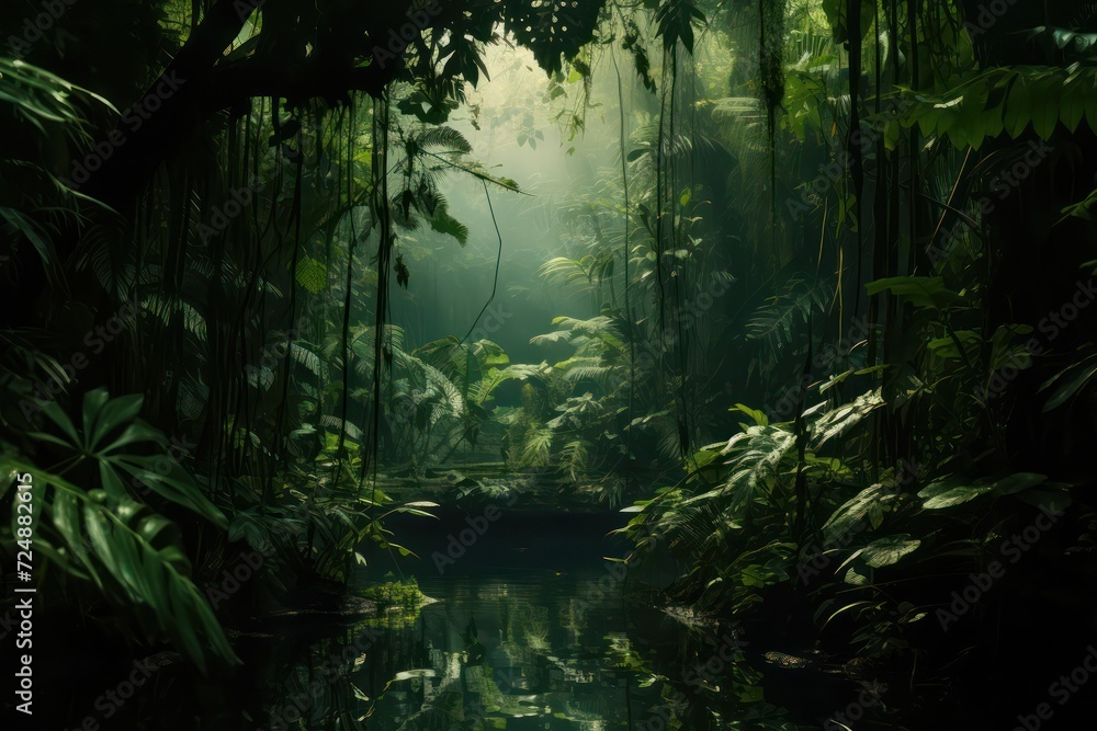Beautiful tropical rainforest in the rainforest