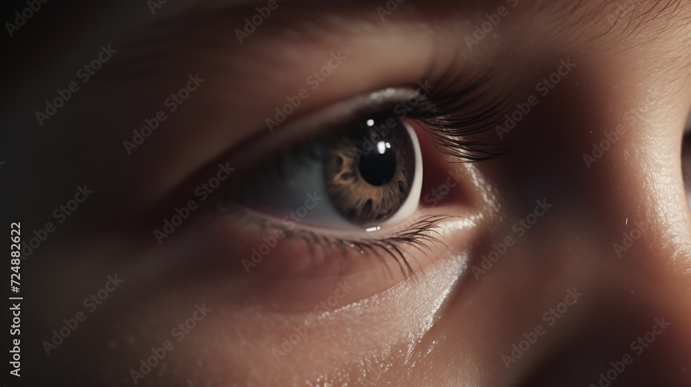 A closeup of a little boy's face, he is sad with a tear in his eye, cinematic photography capturing the wonder in a child's eye. A closeup of a little boy's face, he is sad with a tear in his eye, cinematic photography capturing the wonder in a child's eye.