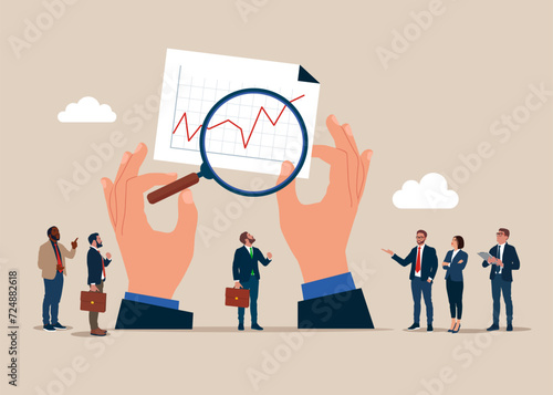 Stock market and crypto currency fluctuation up and down. Flat vector illustration.