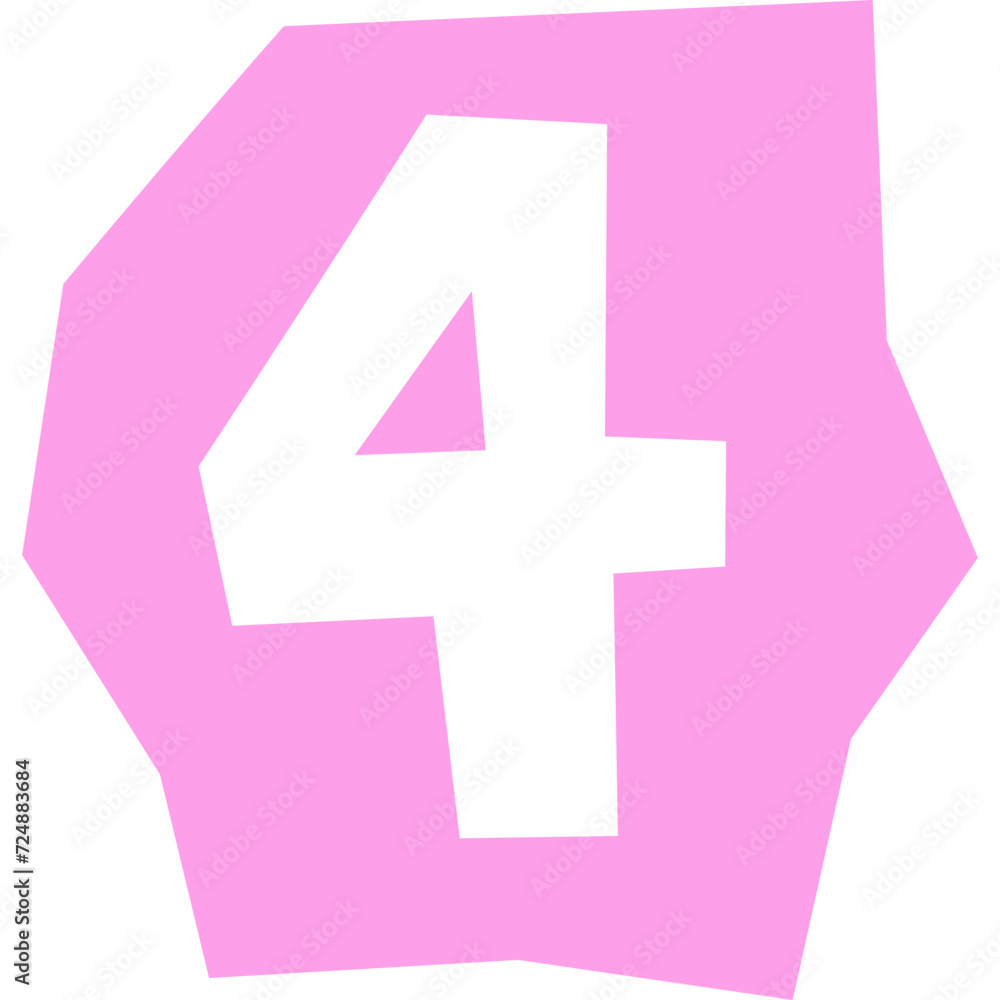 Fototapeta premium Number 4 Or Four