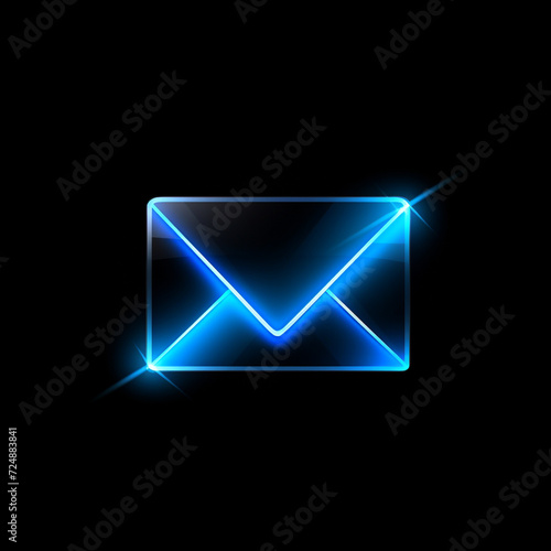 email icon, glowing blue with white accents сreated with Generative Ai © Andrii Yablonskyi