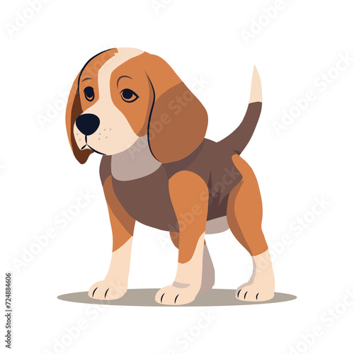 Dog of colorful set. This irresistible illustration invites to cuddle up with the innocence of a cute puppy  portrayed in a delightful cartoon style against a white background. Vector illustration.