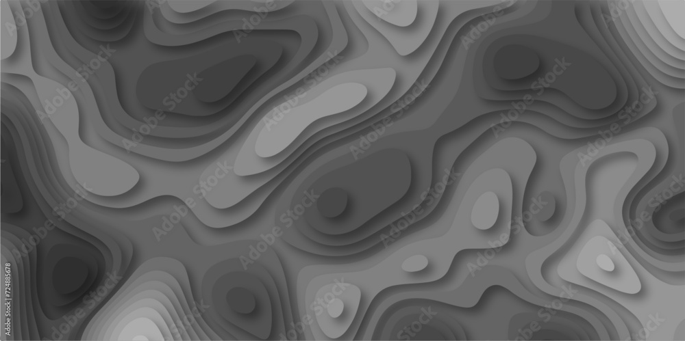 3D Stylized topographic contour map. Geography scheme and terrain. Topography grid map. Contour map background. Geographic line mountain relief. Abstract lines or wavy backdrop background.