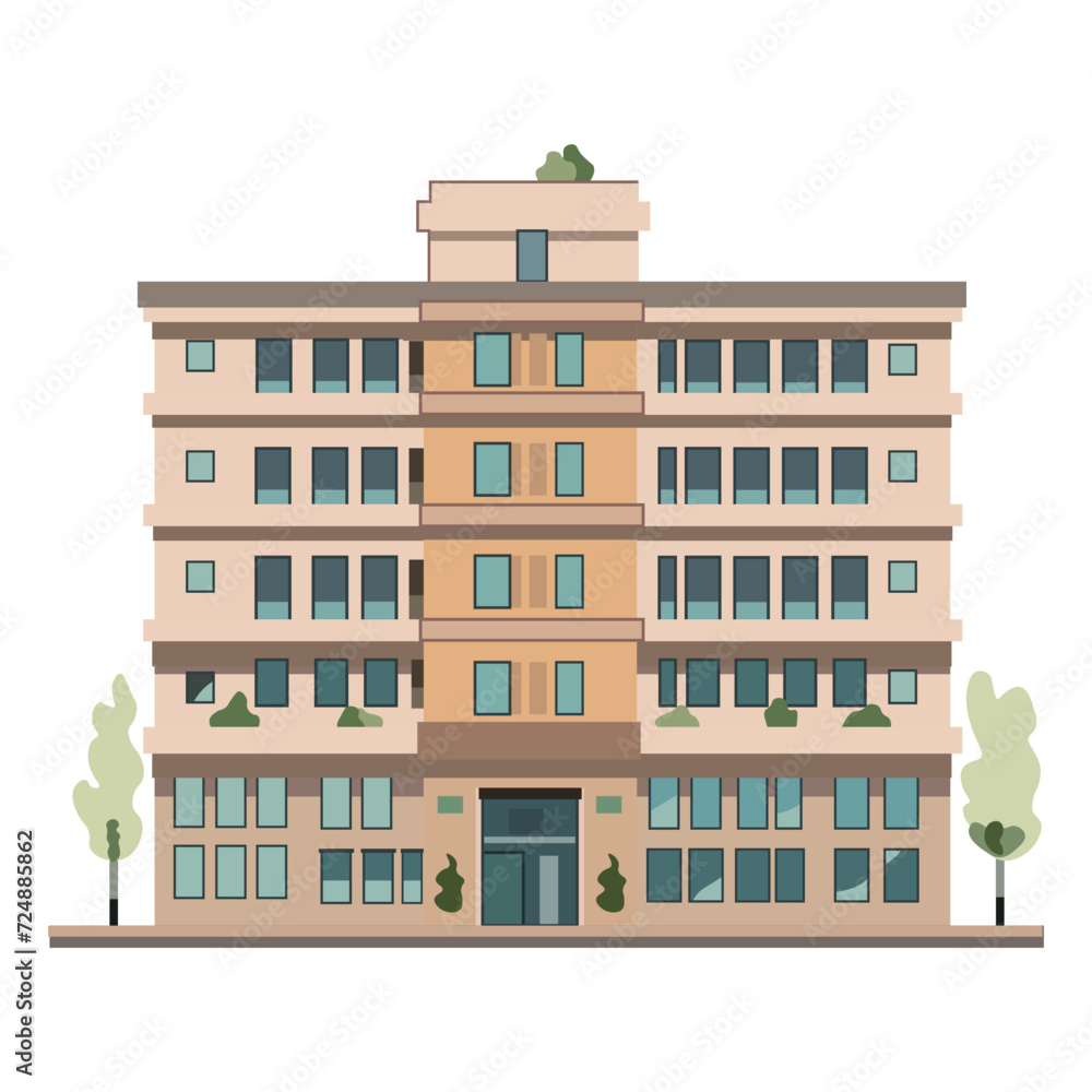 Artishellen building of colorful set. The beauty of architectural design with this captivating illustration of this building is presented in a delightful cartoon style. Vector illustration.