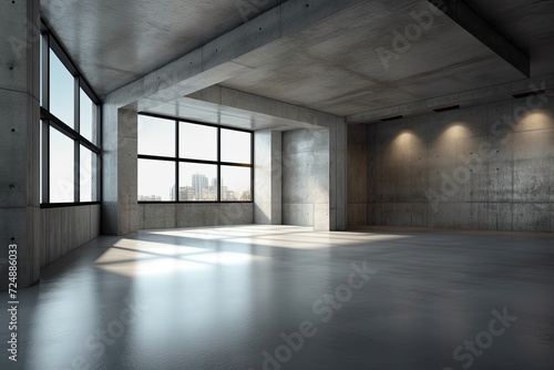 interior of a blank concrete space