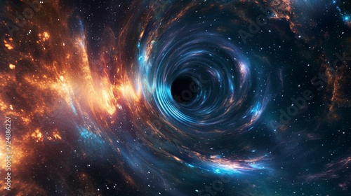 wormhole in space in the real universe in high resolution and high sharpness