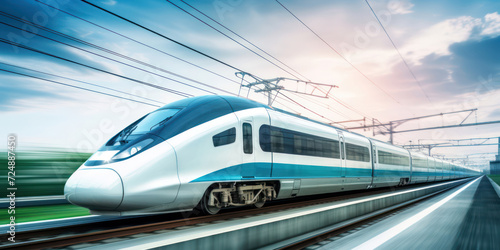 Fast and Modern: A High-Speed Train Journey through Sunset Europe