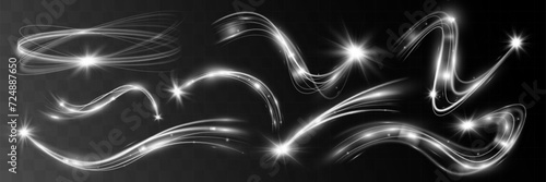 Light white wave shine effect,vector glow line sparkle shine. Silver wavy effects.
