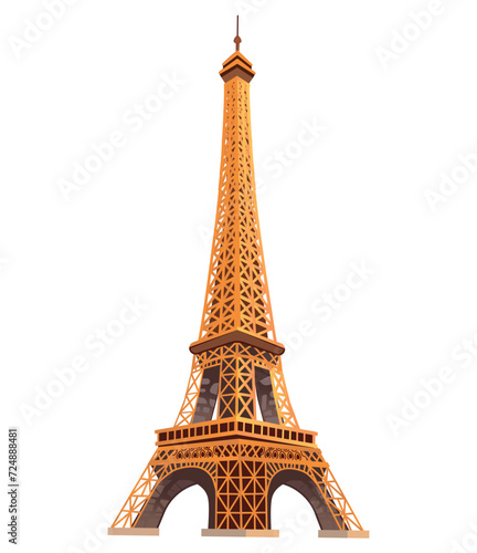 Artichelen isolated element of colorful set. This delightful illustration showcase the famous Eiffel Tower, beautifully designed in a whimsical cartoon style. Vector illustration.
