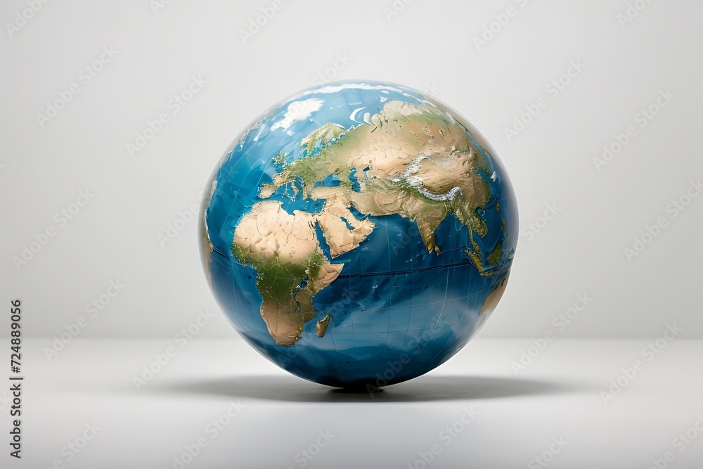 Photo of globe of earth with white background ai generative Photo of globe of earth with white background ai generative