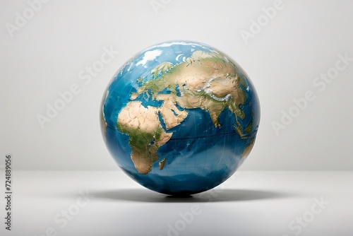 Photo of globe of earth with white background ai generative