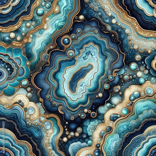 Wallpaper Mural A visual representation of a dreamy world where various shades of blue, from deep navy to bright turquoise, dominate the image Torontodigital.ca