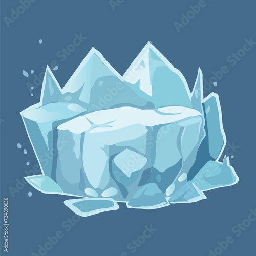 White ice block of colorful set. In this delightful illustration icicles take on a playful cartoon design in a captivating artistic creation against a white backdrop. Vector illustration.