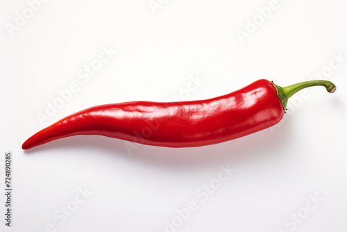 Red hot natural chili pepper clipping path. Fresh red peppers isolated on white background. Fresh organic fruit. Generation AI