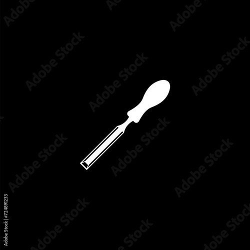 Wood Chisel icon isolated on dark background
