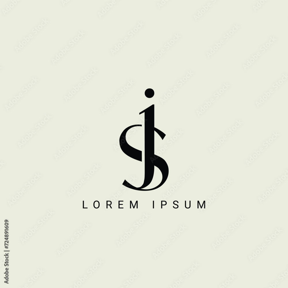 Alphabet JS or SJ illustration monogram vector logo template Alphabet JS or SJ illustration monogram vector logo template