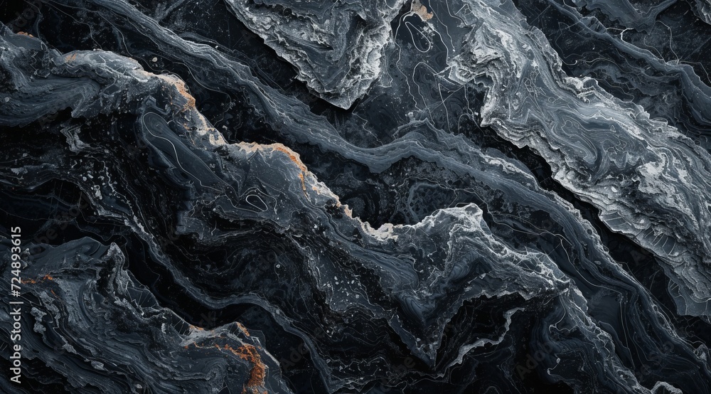 Obraz premium Natural black stone texture seamless wallpaper or background