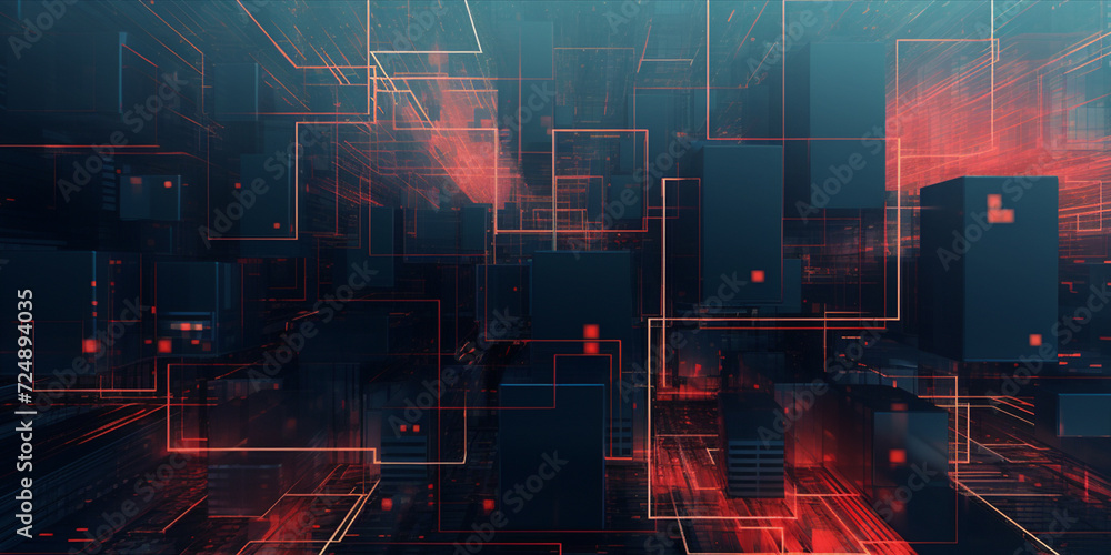 Fototapeta premium Dark Technology Sci-fi Background Design