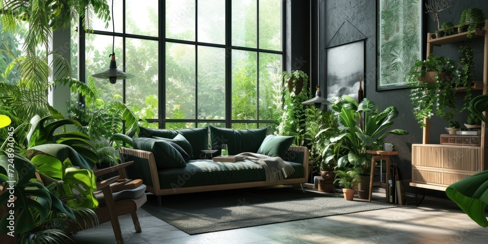 Green Filled Living Room