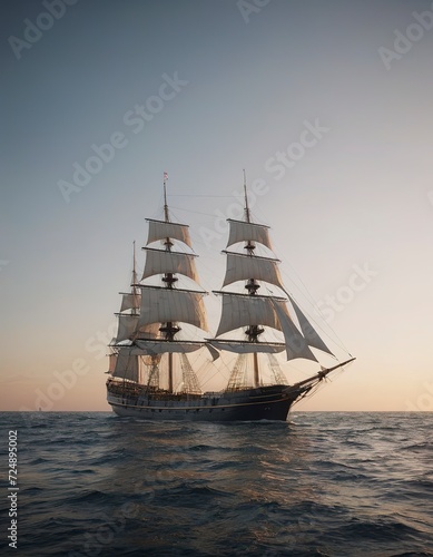 Photo of a ultra realistic sailing ship