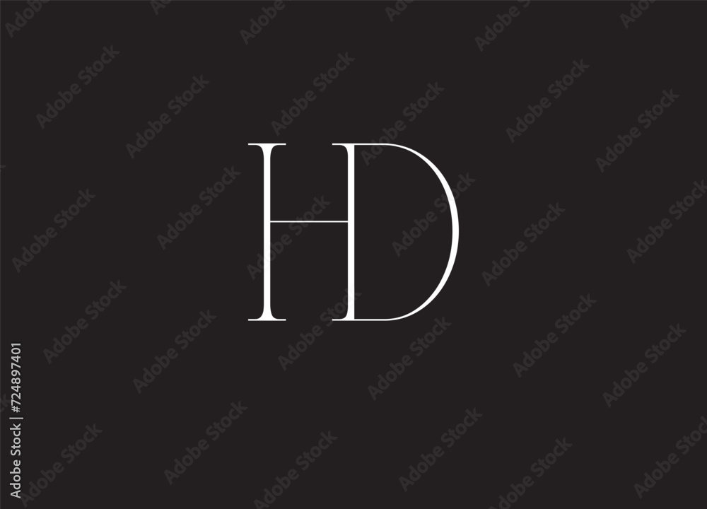 Isometric letters H and D combined together. Isometric letters H and D combined together.