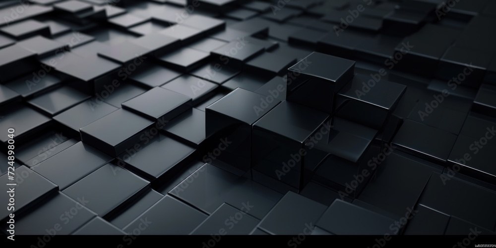 Abstract Black Background With Squares and Rectangles Abstract Black Background With Squares and Rectangles